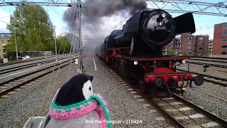 🐧 Stoom in de Bollenvelden / steam train (arrival + departure) @ 🇳🇱 Leiden Centraal - 21 April 2024