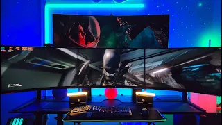 Alien Isolation - Triple 4K Monitor RTX 4090 Aorus Master - Ultimate RGB Gaming Setup