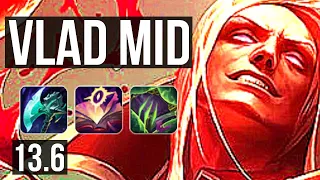 VLADIMIR vs AHRI (MID) | 8/0/8, 700+ games, Legendary, 900K mastery | KR Master | 13.6