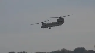 Minnesota National Guard CH-47 Chinook Helicopter takeoff Springfield Illinois 2018