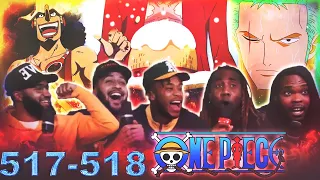 STRAW HATS AFTER 2 YEAR TIME SKIP! One Piece eps 517/518 REACTION