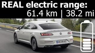 Volkswagen Arteon eHybrid electric range: city, highway, real-life test mpkWh kWh/100 km PHEV Wh/mi