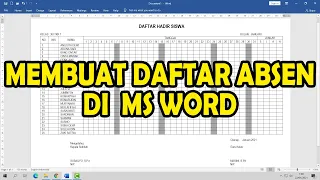 Cara Membuat Daftar Absen 1 Bulan di Ms Word