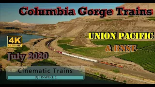 Columbia Gorge Trains July 2020 (4K) | John Day River, Maryhill & More | DJI Inspire 2