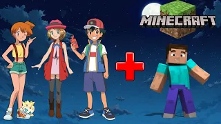 Ash , Serena & Misty had Minecraft mode | All Character Minecraft mode #viral #ash #pokemon #Misty.