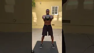 Shannon Sharpe lifts weights