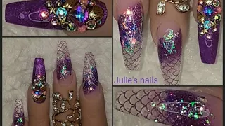 MERMAID PURPLE GEL NAILS with #Yayoge and #Beautilux