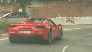 Ferrari 488 SPIDER  na marginal pinheiros ronco forte