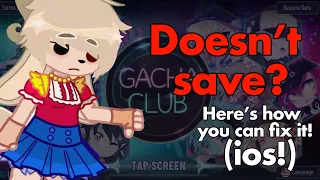 Dose gacha club not save? Here’s how to save you oc’s in gacha club!! (IOS)