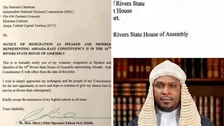 Rivers Political Crisis: Reaction Trail Factional Speaker's Resignation