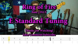 Ring of Fire - Johnny Cash (Bass ONLY Cover with Tabs)