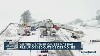 40 vehicle pile-up closes I-80 in central Iowa during snowstorm