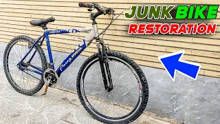 Unbelievable BIKE RESTORATION | Transforming A Junk Bike Into A Black and Green Mountain Bike