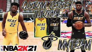 MIAMI HEAT TROPHY CUSTOM JERSEY TUTORIAL! EARNED GOLD UNIFORM! NBA 2K21 MyTeam! CREATION!