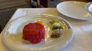 Beef Tartare and Salmon at Le Train Bleu. I would skip this money train, not worth it #foodie