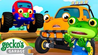 Gecko's Monster Truck Mod | Gecko the Mechanic | Vehicle Repair Cartoons | Buses, Trucks and Cars
