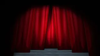 Theater curtains opening background 1 hour loop