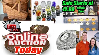 Live 3 hour auction! A fun sale watch or buy! Vintage trinkets, coins, jewelry,  baskets & more!