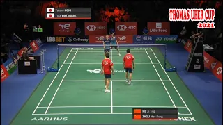 Highlight Takuro Hoki/Yuta Watanabe (Jpn) Vs He Ji Ting/Zhou Hao Dong (Chn) SF Thomas Uber Cup 2021