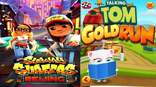 Subway Surfers Beijing Surfer Sun vs Talking Tom Gold Run Dash Android Gameplay