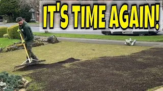 Finally We Start SPRING Lawn Renovations Here's How To FIX An OLD LAWN