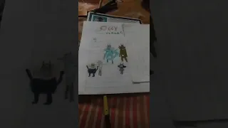 Oggy and the cockroaches drawing