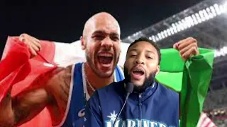 Mens Olympic 100M Final Reaction | Marcell "The Italian Stallion "Jacobs Wins GOLD