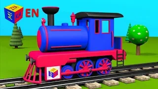 Trains for children: steam locomotive. Construction game educational cartoon for toddlers