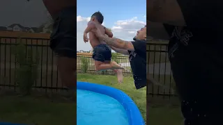 Mom catches dad throwing son on water slide, then son says this #shorts
