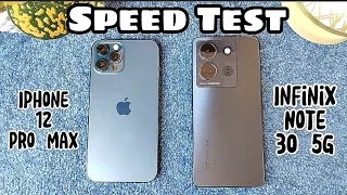 Iphone 12 pro max vs. Infinix Note 30 5g | Speed Test
