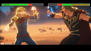Thor vs. Captain Marvel with healthbars | What If...? (2021)