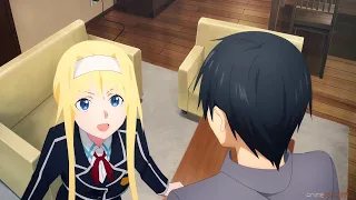 Alice se queda a dormí en casa de Kirito y inicia su duelo