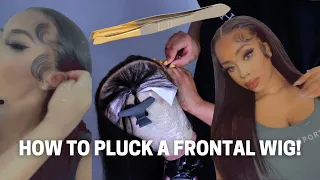 HOW TO: PLUCK A FRONTAL WIG | BEGINNER FRIENDLY! | CARINE TONI