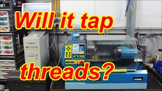 This small cnc lathe can't tap threads. I try the G84 tapping command to see what happens.