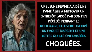 UNE JEUNE FEMME A AIDÉ UNE DAME  GÉE À NETTOYER UN ENTREPÔT LAISSÉ PAR SON FILS DÉCÉDÉ. PENDANT LE..