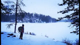 SOLO WINTER BACKPACKING the HARDEST SHORT Hike in Central Canada (Hunt Lake Trail)