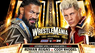 Roman Reigns VS Cody Rhodes For The WWE Universal Championship In WWE 2K24
