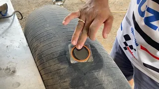 Truck Tire puncture Repair / Amazing Technique of Repairing a Truck Tire So Easy.....