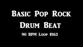 Basic Pop Rock Drum Track 90 BPM, Drum Beats for Bass Guitar, Instrumental Drums Beat 162