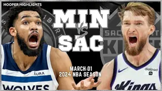 Sacramento Kings vs Minnesota Timberwolves Full Game Highlights | Mar 1 | 2024 NBA Season