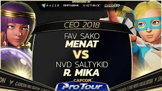 FAV Sako (Menat) vs NVD SaltyKid (R. Mika) - CEO 2018 - Pools - CPT 2018