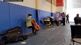 Yo Yo Ma plays cello in vaccine waiting room in Massachusetts