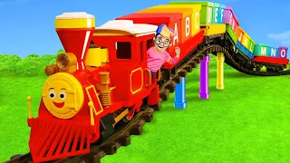 Kids Play with a Train and other Vehicles