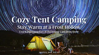 Cozy Winter Camping and Warm Cast-iron Cooking | ASMR | Suzuki Jimny | Smoked Hock Stew | Starlink