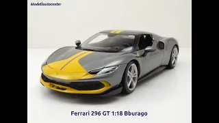 Ferrari 296 GTB Assetto Fiorano grau gelb Modellauto 1:18 Bburago