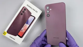 Samsung Galaxy A14 5G Dark Red Colour Unboxing | Camera Test | 4K Video | ASMR