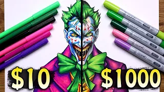 $10 vs $1000 MARKER Art | Cheap vs Expensive!! Which is WORTH IT..? | The Joker