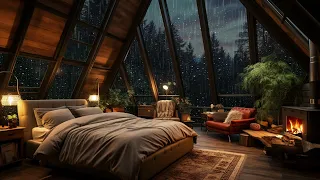 Soothing Rain Sounds on Window in Cozy Room | Perfect for Relaxation & Focus | Cozy Bedroom Ambience