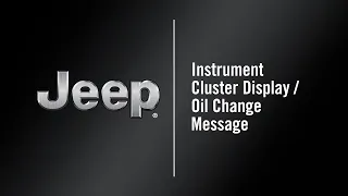 Instrument Cluster Display / Change Oil Message | How To | 2021 Jeep Cherokee