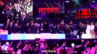 [ENG SUB] MAMA 2017 EXO, SuJu, DAY6, NCT 127 reaction to BTS Cypher 4 and Mic Drop